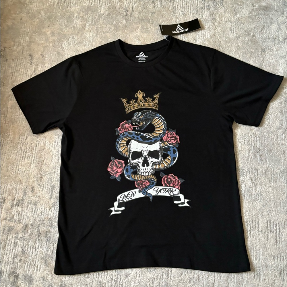 Solo Artist Black Men’s Short Sleeve T-Shirt Size L